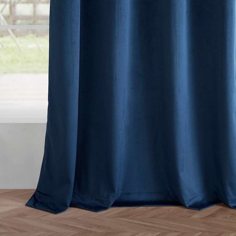 Exclusive Fabrics Simply Velvet Grommet Room Darkening Curtains for Bedroom & Living Room Curtains Pair (2 Panels))