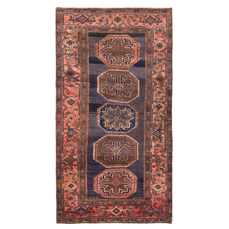 ECARPETGALLERY Hand-knotted Konya Anatolian Dark Navy Wool Rug - 4'2 x 8'0