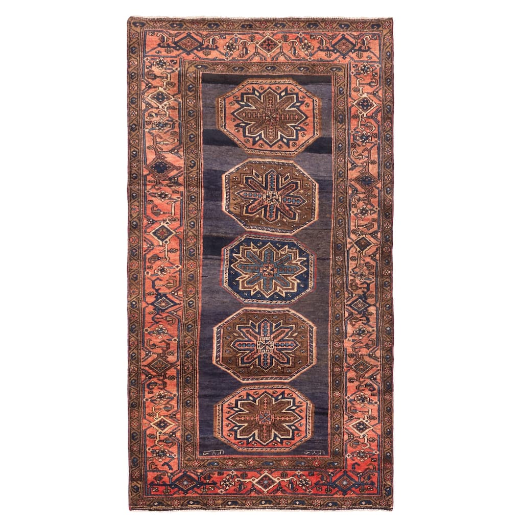 ECARPETGALLERY Hand-knotted Konya Anatolian Dark Navy Wool Rug - 4'2 x 8'0