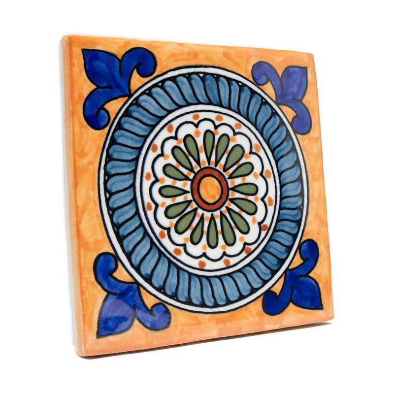 Merola Tile Provincial Deco Cabeca 6" x 6" Porcelain Wall Tile - (1 Tile)