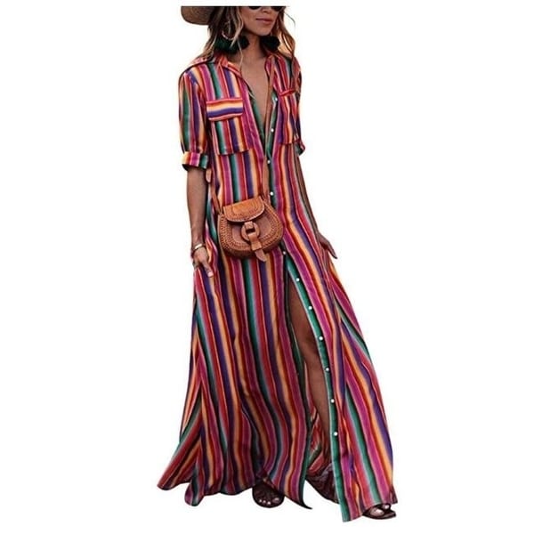 Striped Boho Maxi Dress
