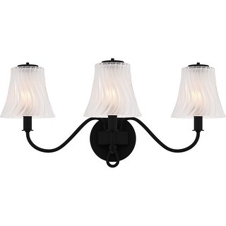 McKinney 3-Light Matte Black Bath Light