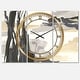preview thumbnail 2 of 4, Designart 'Glam Dancing shape II' Glam 3 Panels Large Wall CLock - 36 in. wide x 28 in. high - 3 panels