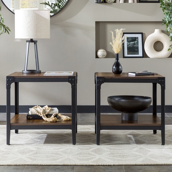 Walker Edison Witten Angle Iron Side Tables (Set of 2) - Bed Bath