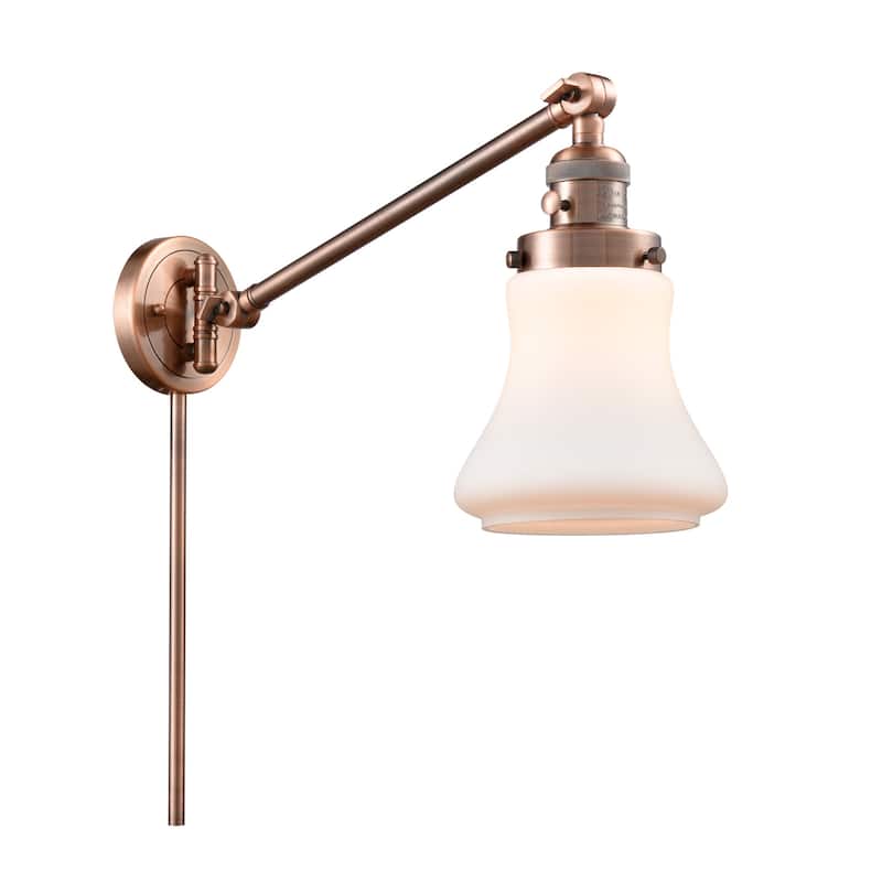 Innovations Lighting Bellmont Single Light 25" Tall Bathroom Sconce - Antique Copper / Matte White