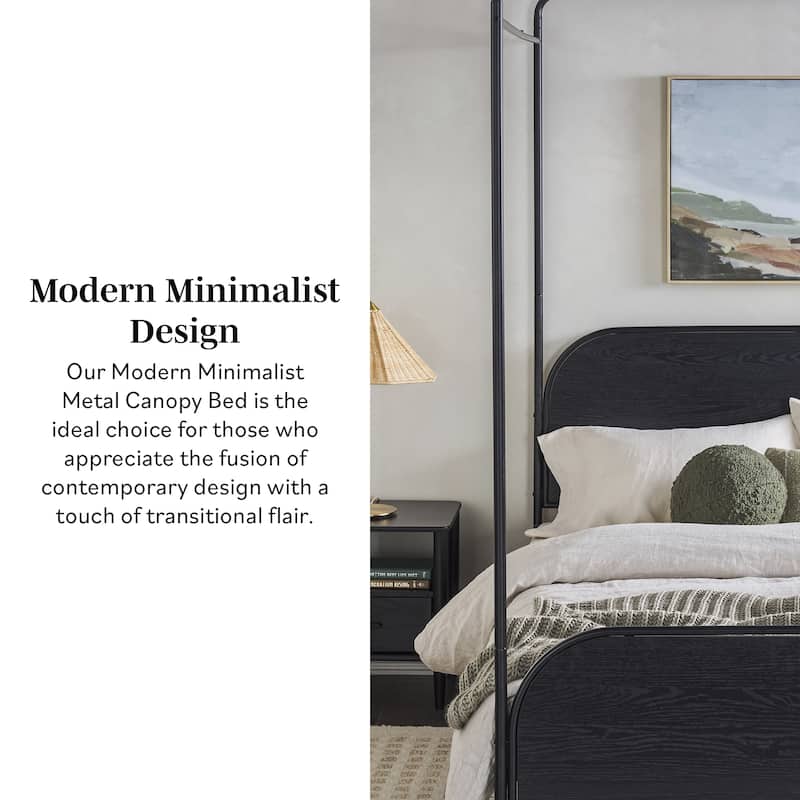 Middlebrook Designs Modern Curved Metal Queen Canopy Bed