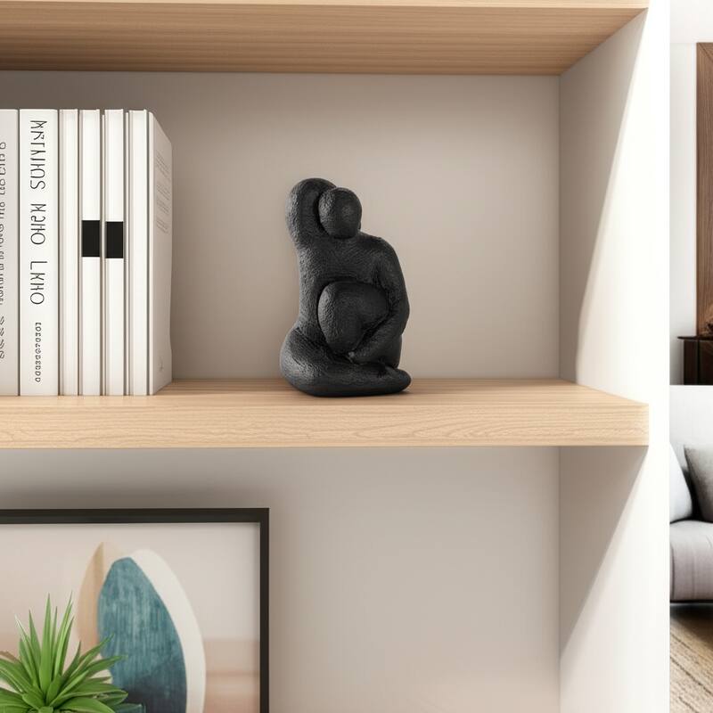 Pottery Modern Abstract Sculpture in Seated Form and Smooth Texture - 6.5" x 5.5" x 10"