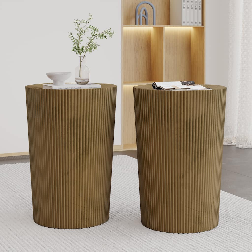 Roomfitters Langseth Iron Sunburst Side Table, Set of 2 Modern Metal End Tables, Decorative Accent Furniture Set, Gold