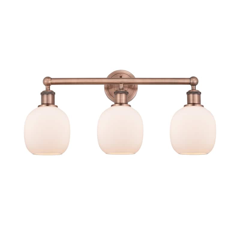 Innovations Lighting 616-3W-12-24 Belfast Vanity Belfast 3 Light 24" - Antique Copper / Matte White