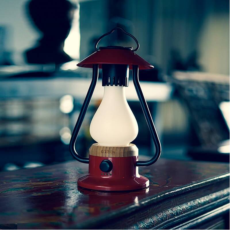 Kibun by Bulbrite Bonfire Cordless LED Outdoor Table Lamp + Dimmer Built-in Rechargeable Battery 3-Level Brightness + Power Bank