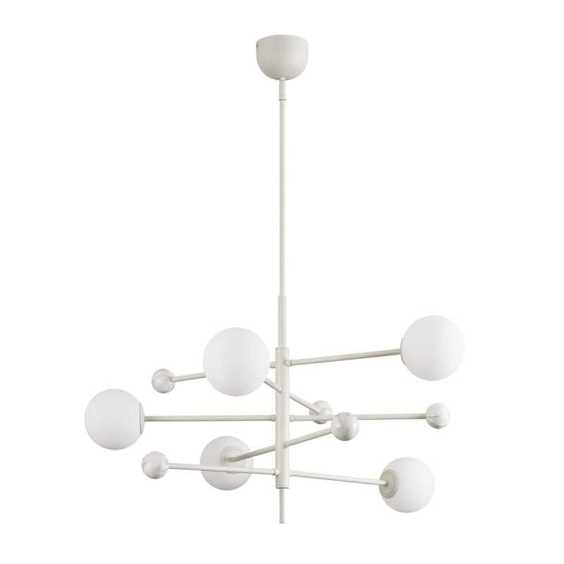 KAWOTI 5-light Modern Dimmable Sputnik Linear Chandelier Pendant
