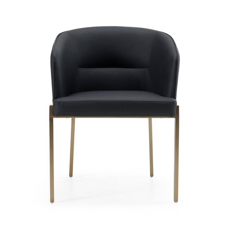 Modrest Kravitz Modern Dark Grey Vegan Leather & Antique Brass Dining Chair
