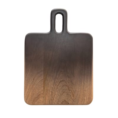 Mango Wood Cheese/Cutting Board with Handle, Black & Natural Ombre