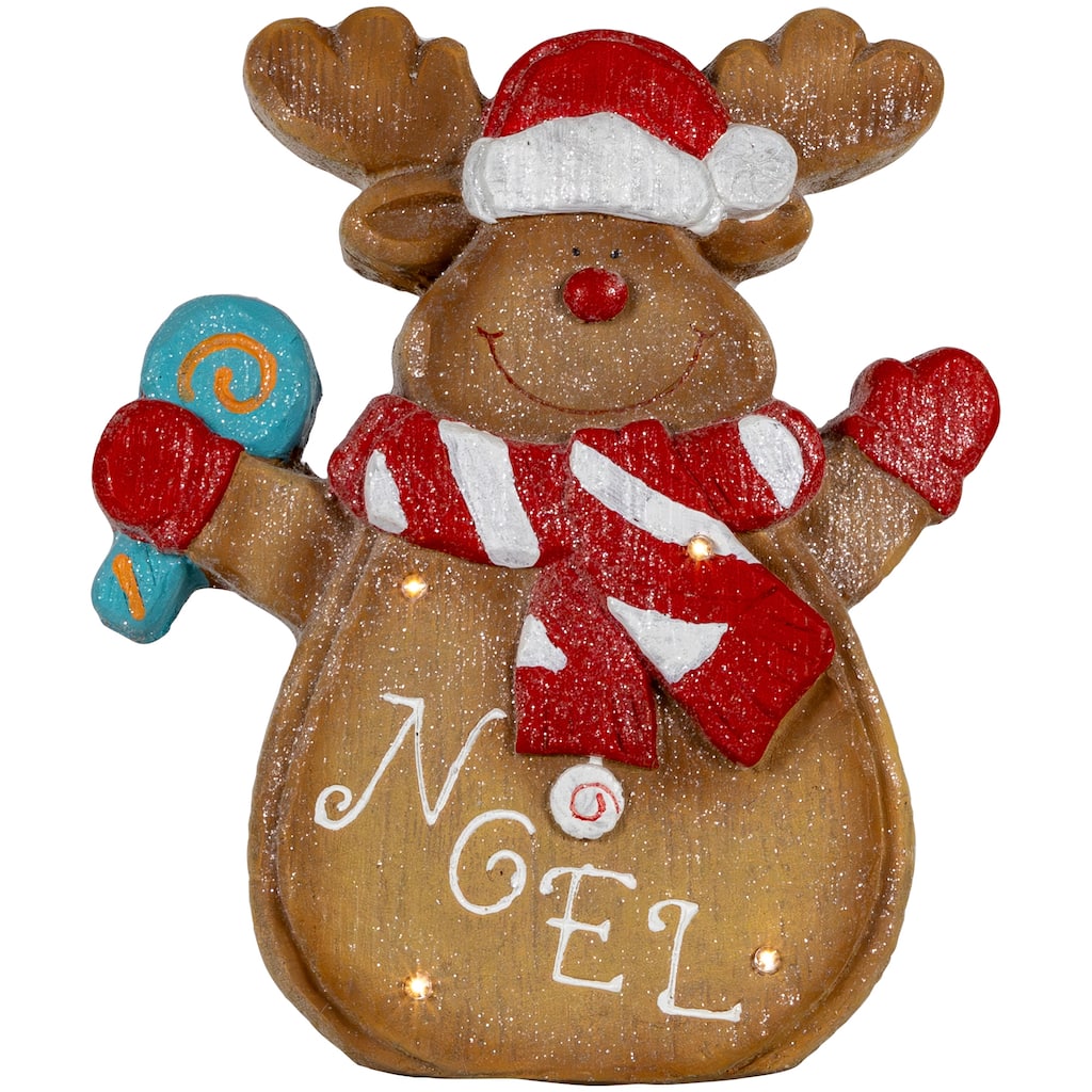 LED Lighted "Noel" Gingerbread Reindeer Christmas Decoration - 14.25"
