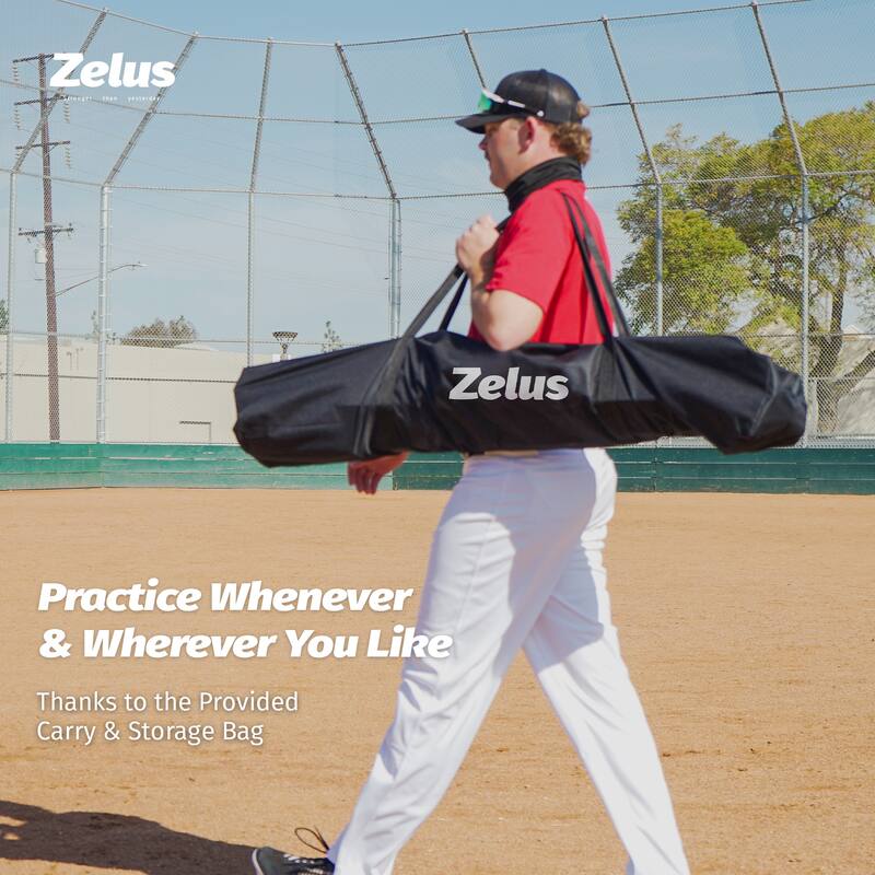 ZELUS 7x7ft Baseball Net Kit with with Carry Bag Ball Caddy & 12 Baseballs