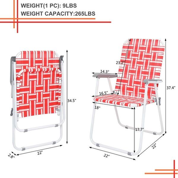 Outdoor Patio 2pcs Steel Tube PP bing Bearing Folding Beach Chair