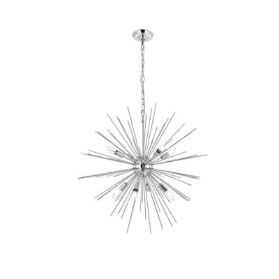 Timber 8 light Chrome Pendant