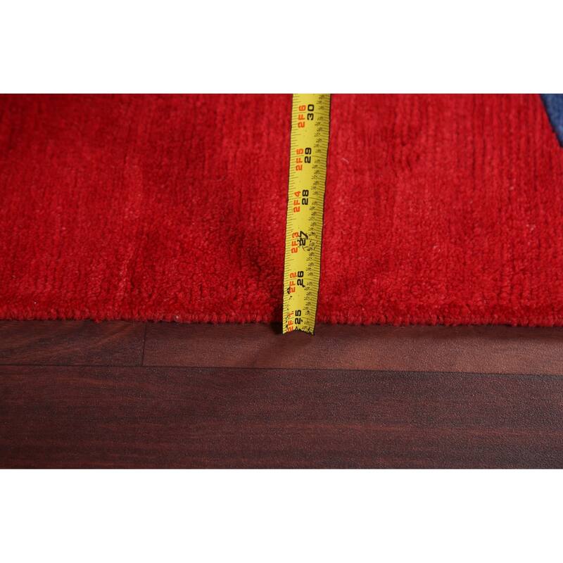 Abstract Nepalese Vegetable Dye Oriental Area Rug Handmade Wool Carpet - 6'0" x 9'0"