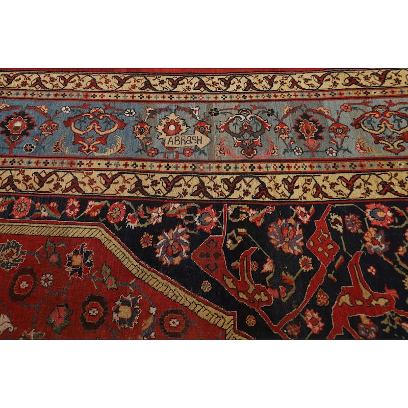 Hand Knotted Oriental 100% Wool Carpet Traditional Floral Red Bidjar Area Rug - 18' 11'' X 11' 7''