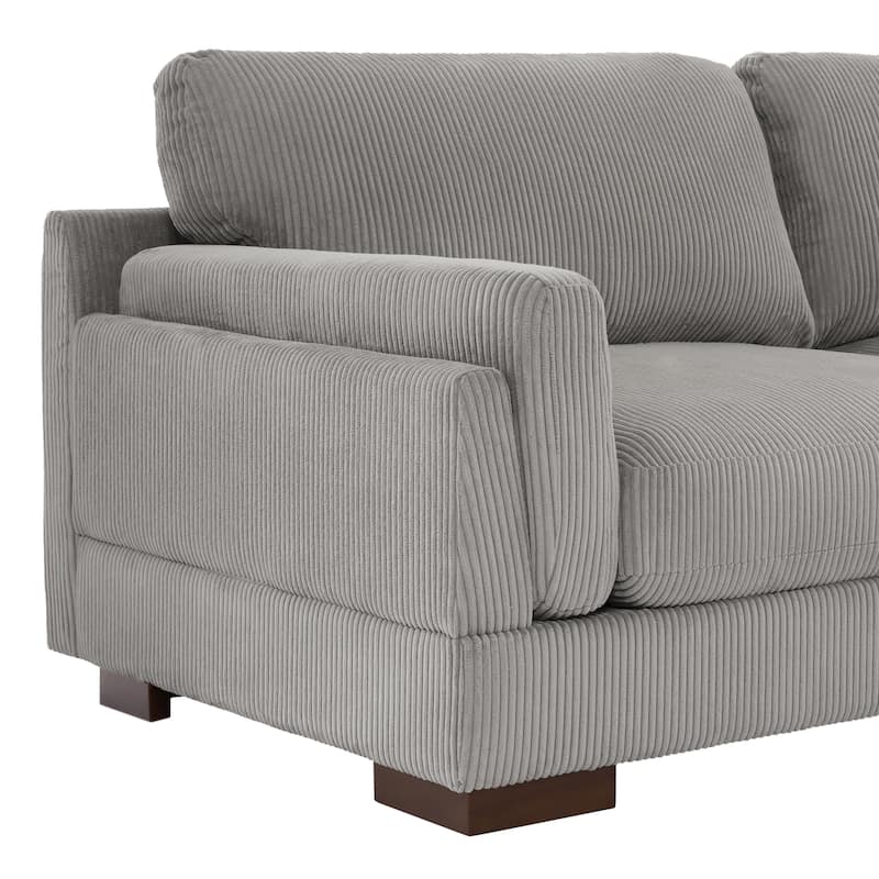 Modern 2 Seater Corduroy Arm Loveseat Sofa