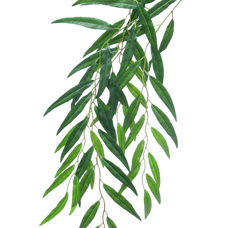 Set of 6 Artificial Weeping Willow Eucalyptus Leaf Hanging Plant Greenery Foliage Spray 46in - 46" L x 11" W x 0.5" DP