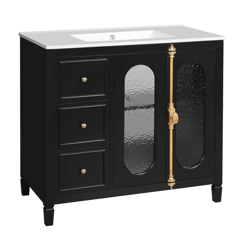 36" Bathroom Vanity with 2 Soft Close Doors and 3 Drawers