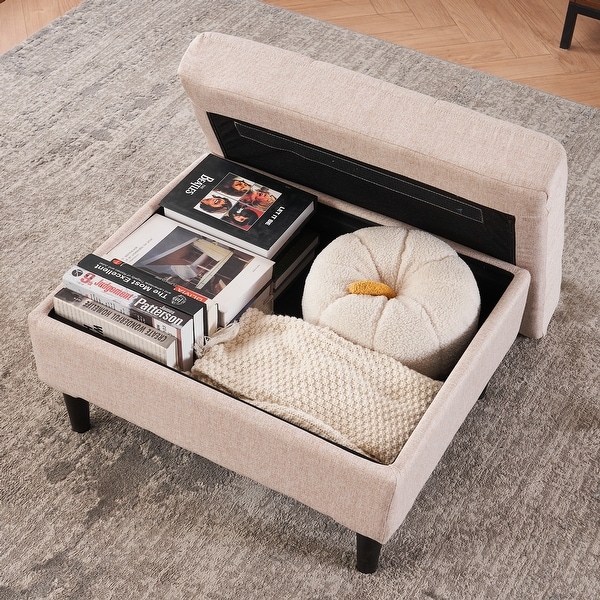 HCHAIRH Upholstered Tufted Accent Chair Single Sofa Storage Ottoman Set with Cup Holders On Sale Bed Bath Beyond 40410561