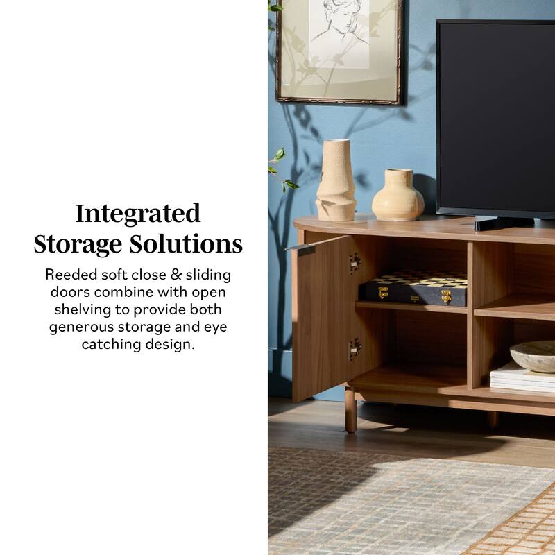 Middlebrook Designs Modern Reeded 70-inch TV Stand with Open Storage