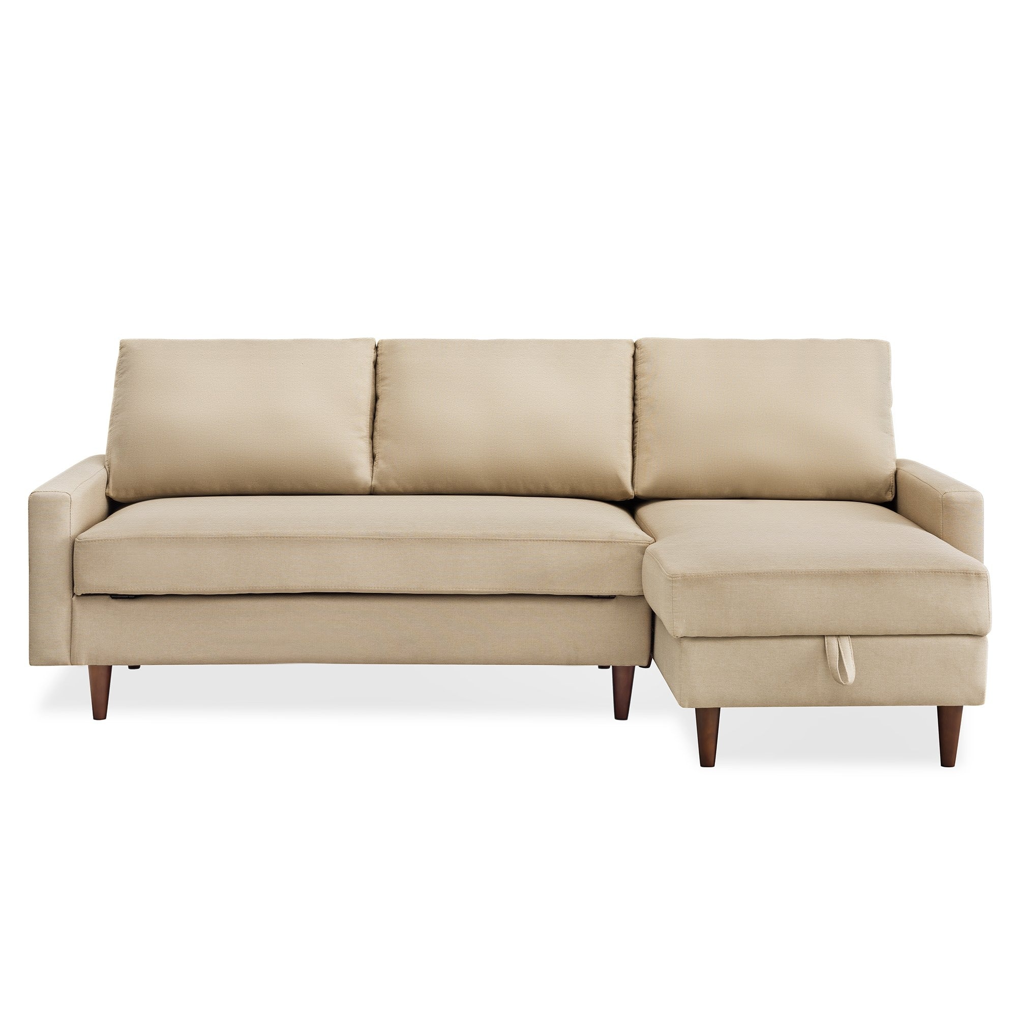 Shop 84 Sleeper Sectional Sofa Storage Chaise With Pull Out Bed 3 Seat Right Handed Pillows Not Included Overstock 31784294