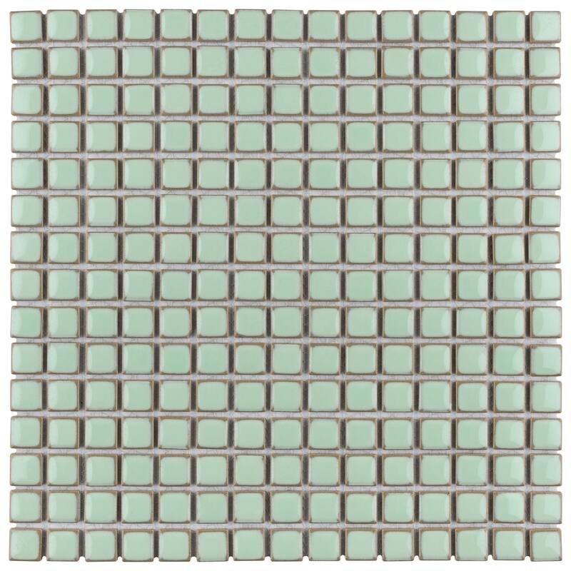 Merola Tile Hudson Edge Light Green 12-1/4" x 12-1/4" Porcelain Floor and Wall Tile