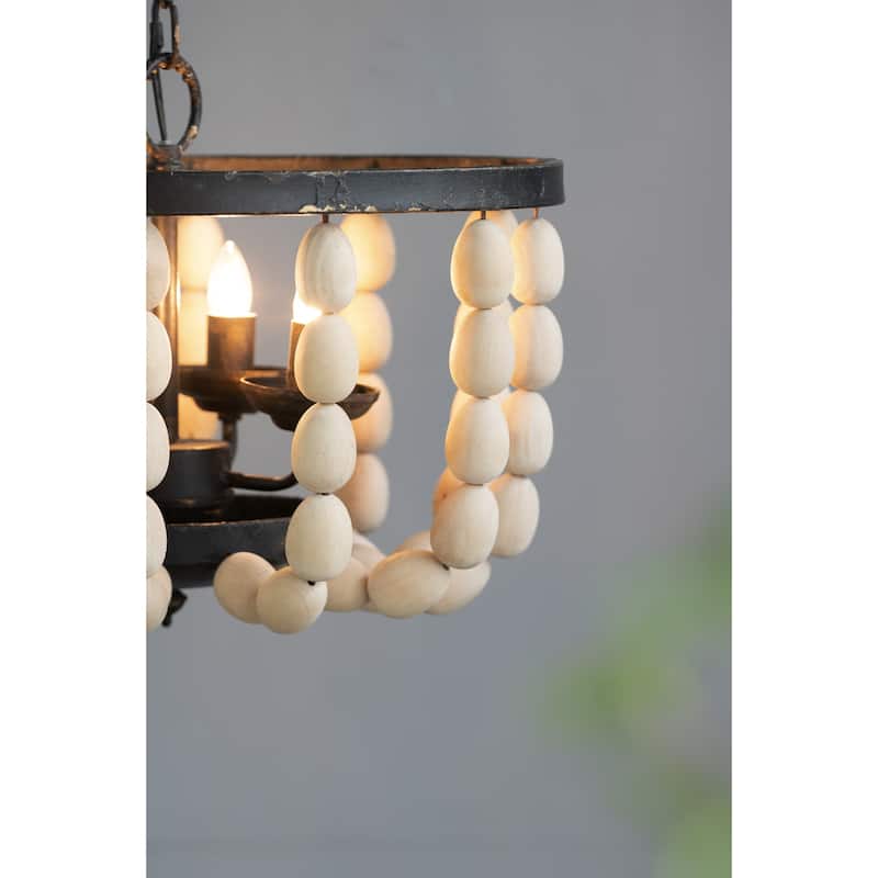 4 - Light Wood Chandelier