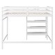 preview thumbnail 6 of 14, Full Size Loft Bed with Built-in Storage Staircase and Hanger for Clothes, White - Solid Pine Wood Frame, Maximized Space