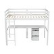 preview thumbnail 29 of 28, Kid Bed Frame Wood Twin Loft Bed with Under-bed Built-in Desk and Storage Cabinet