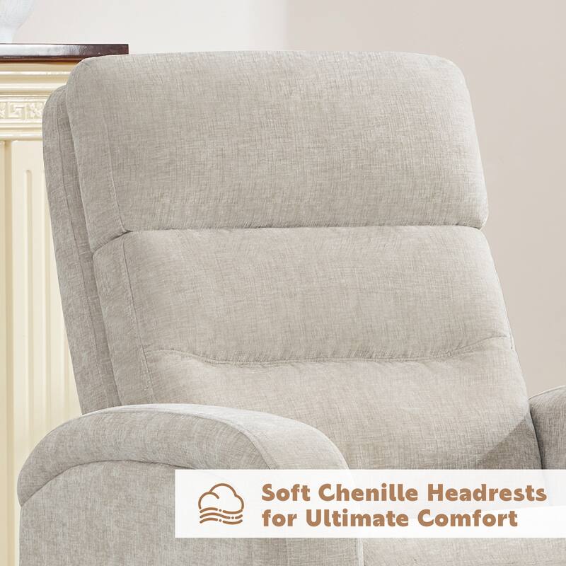 Aemeios Faux Leather Swivel Glider Rocker Manual Recliner