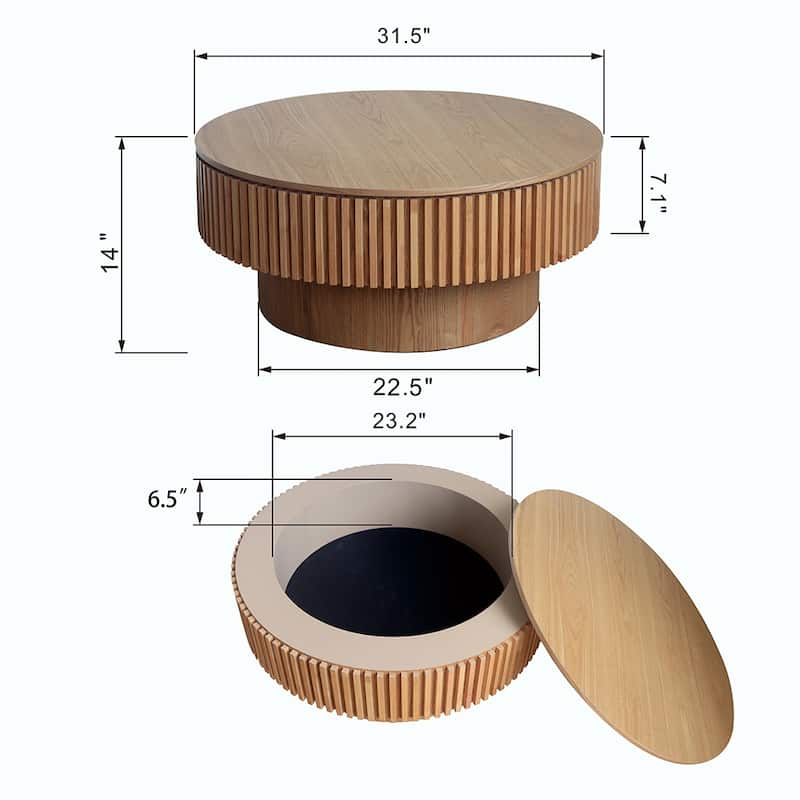 Round Coffee Table with Storage