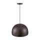 preview thumbnail 7 of 11, 1-Light Vintage Antique Brown Dome Kitchen Island Pendant Light/Dining Room Light - 15.3 in. W x 9.8 in. H