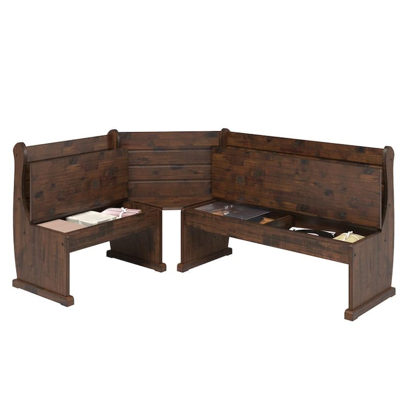 Corner Dining Set Harvest White Distressed | Furniture Dash