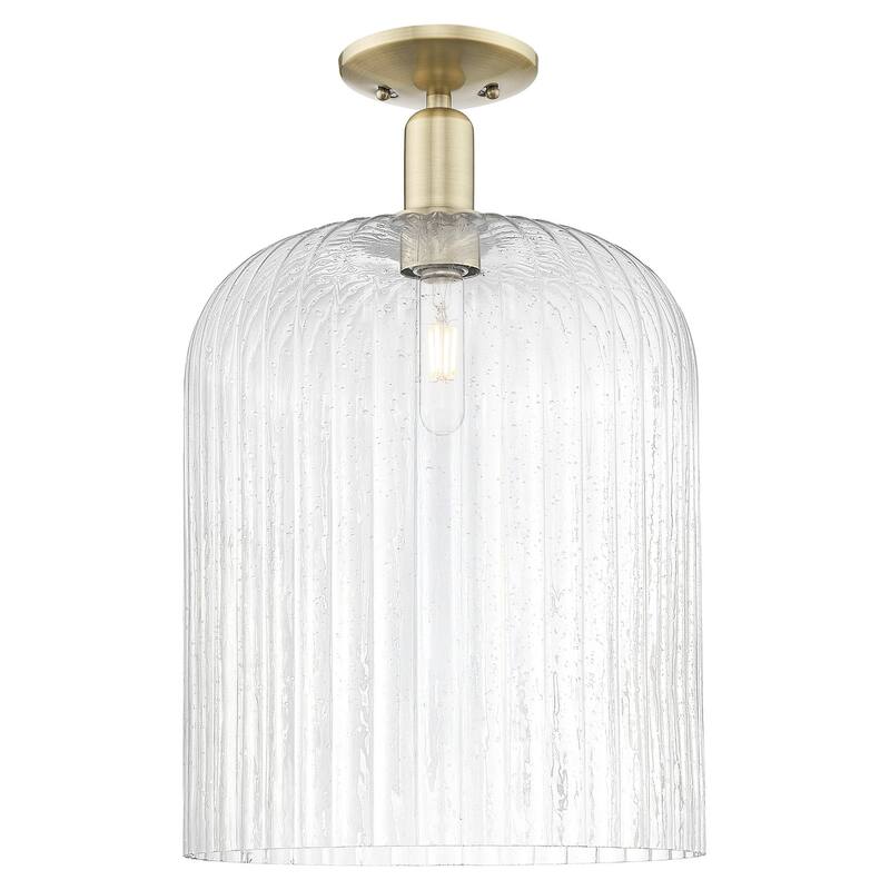 Innovations Lighting 716-1C-19-12 Bridal Veil Semi-Flush Bridal Veil - Antique Brass / Seedy