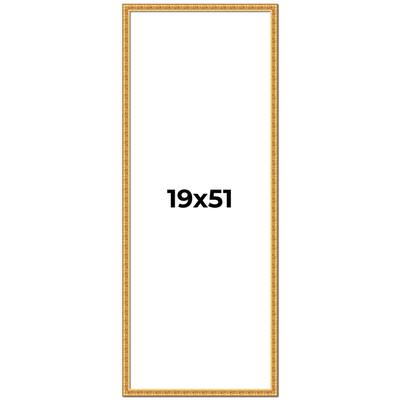 19x51 Frame Gold Real Wood Picture Frame Width 1 inches | Interior