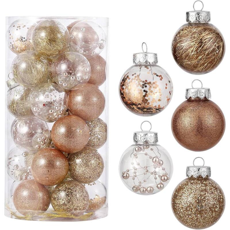 30 Pcs Shatterproof Christmas Ball Ornaments for Holiday Wedding Party Decoration - N/A - Gold