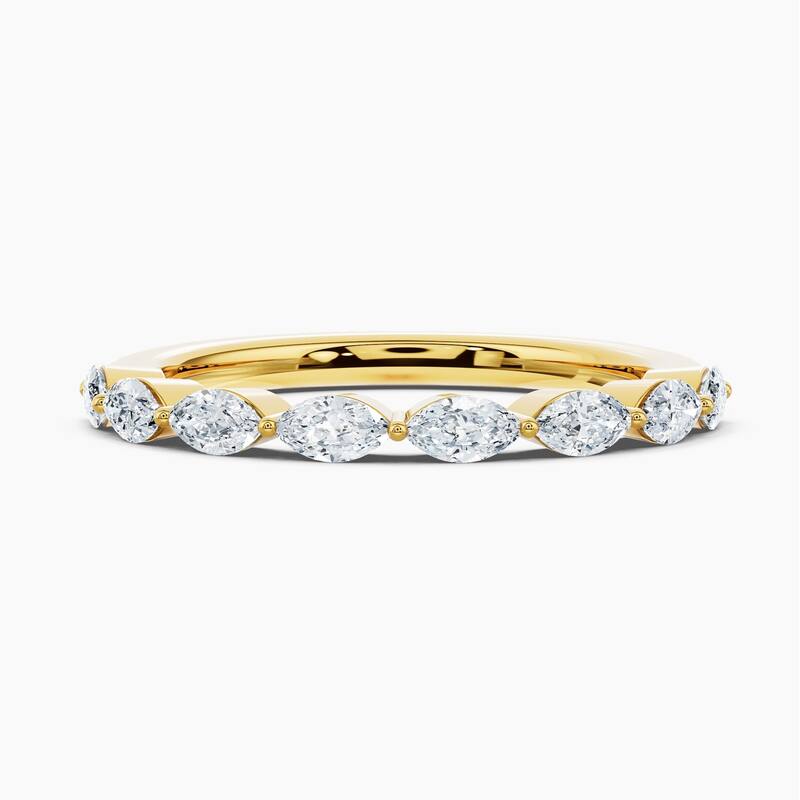 Auriya 14k Gold Marquise East-West Lab Grown Diamond Half Eternity Band 0.80 - 3.00 ct. tw. (F-G, VS) - 0.80 ct. wt. - 4 - Yellow
