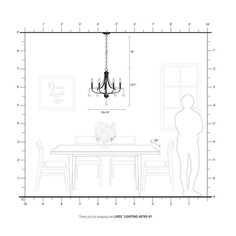 Livex Lighting 5-light Brushed Nickel Mini Chandelier, 40785-91 - 24" DIA X 26.5" H