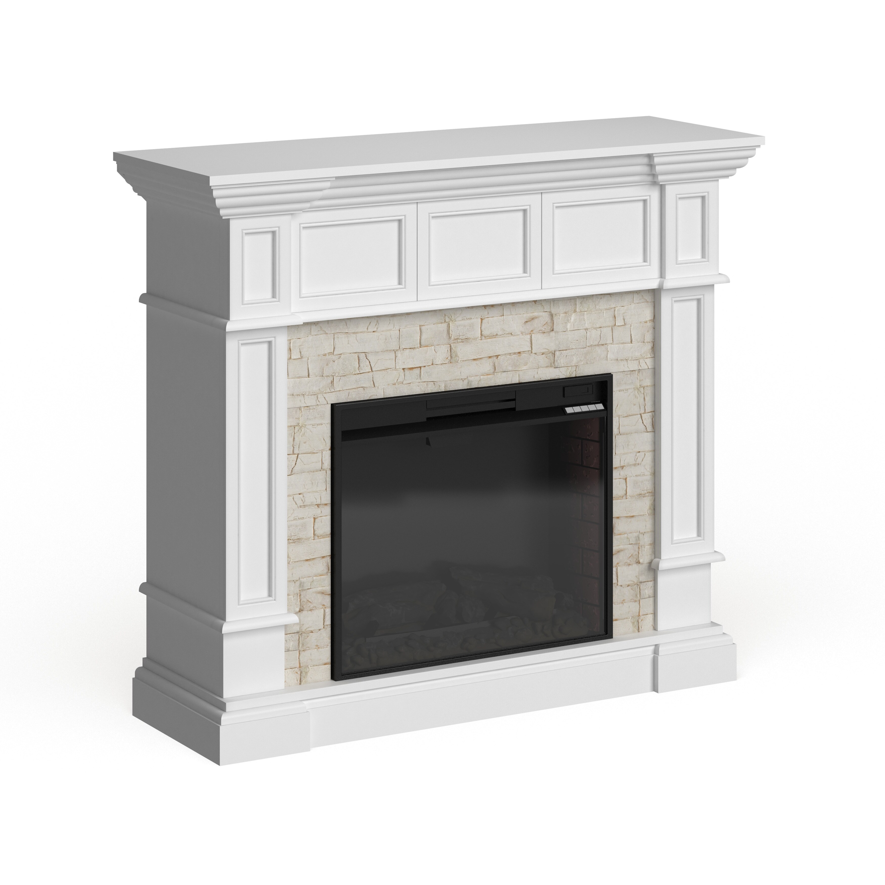 Shop Copper Grove Helianthus White Faux Stone Corner Electric