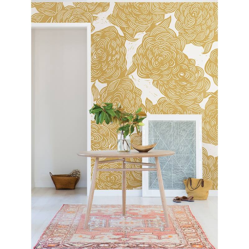 Karen Revis Roses Ochre Wall Mural