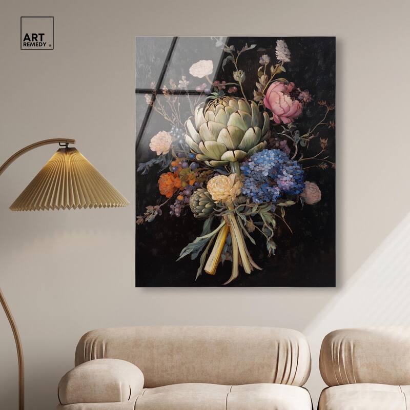 Moody Artichoke II Acrylic by Art Remedy, Ready to Hang