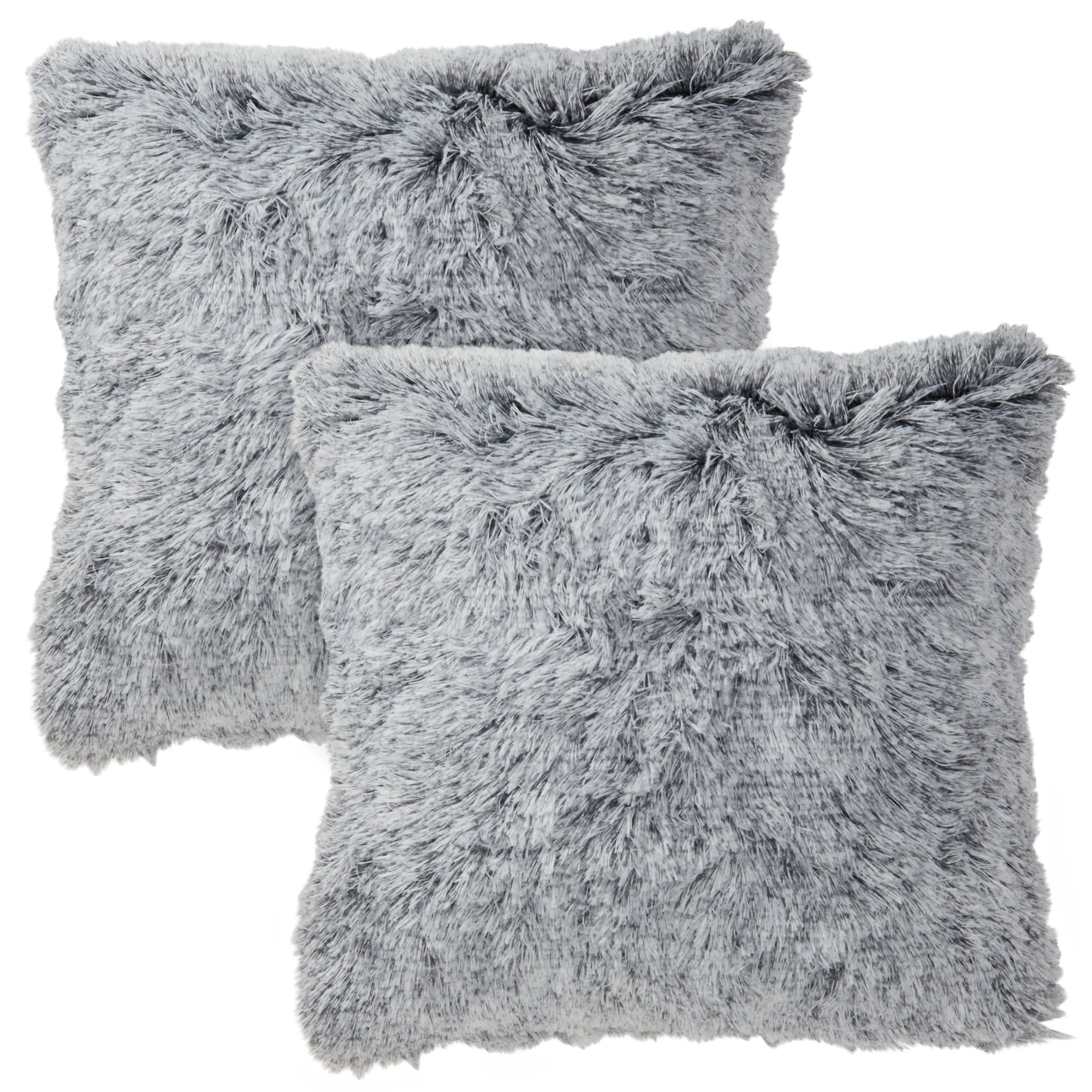 Pillow Shams Gray Faux Fur Pillows Grey Faux Fur Fluffy Throw