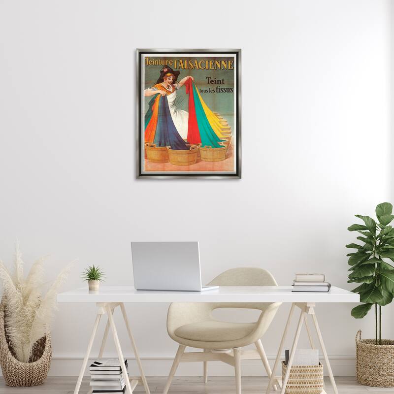 Stupell Vintage Teinture L'Alsacienne Framed Floater Canvas Wall Art Design By Marcus Jules