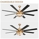preview thumbnail 32 of 34, Bella Depot 72" Gold Large Ceiling Fan with Light and Remote 6-Speed Gold Modern Fandelier DC Motor