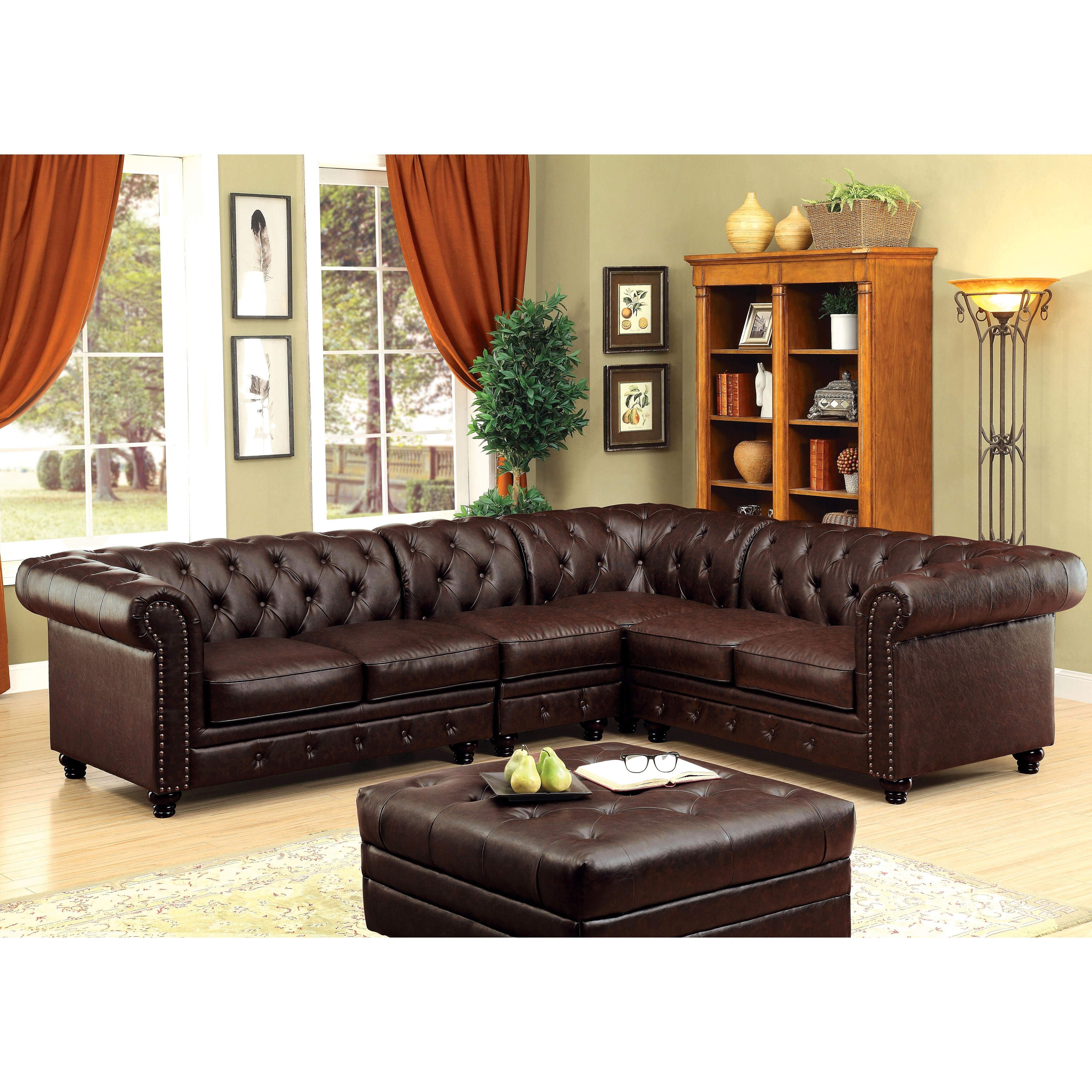 Shop Furniture Of America Vula Transitional Brown 3 Piece