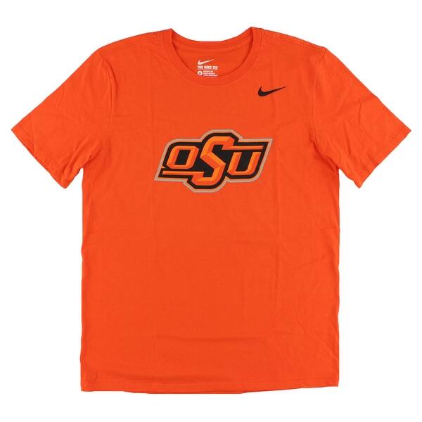 Shop Nike Men S Oklahoma State Cowboy S College Logo T Shirt Bright Orange Bright Orange Black Overstock 22615554